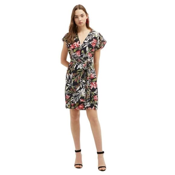 French Connection Floral Faux Wrap Mini Dress - Picture 1 of 11